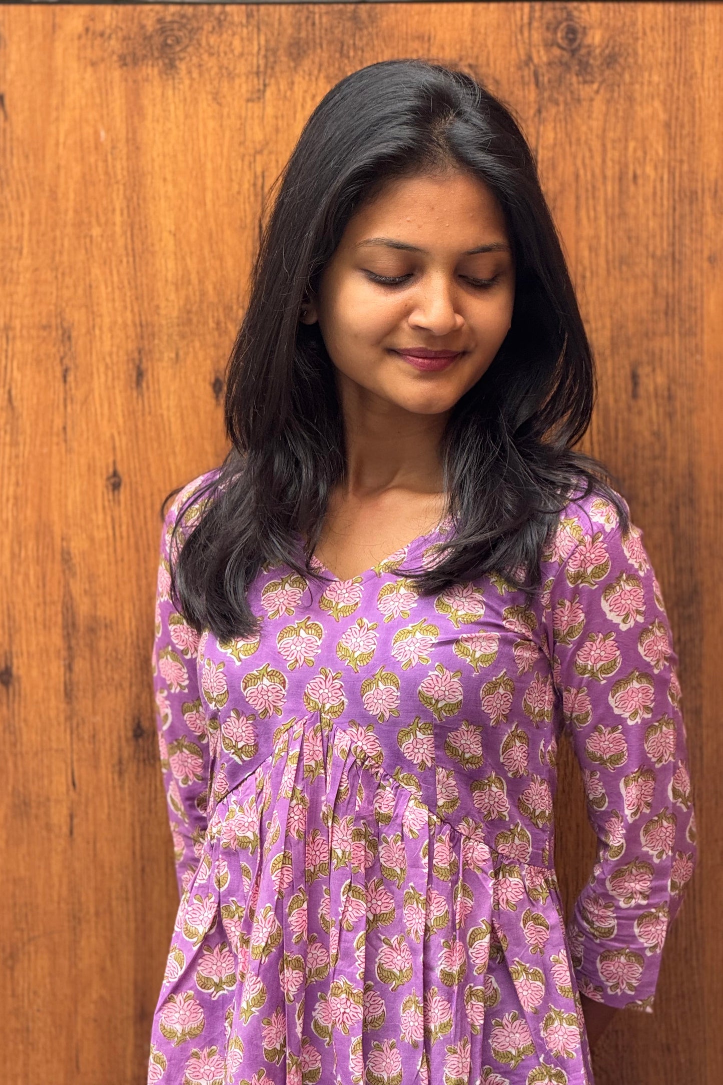 Purple alia cut kurta