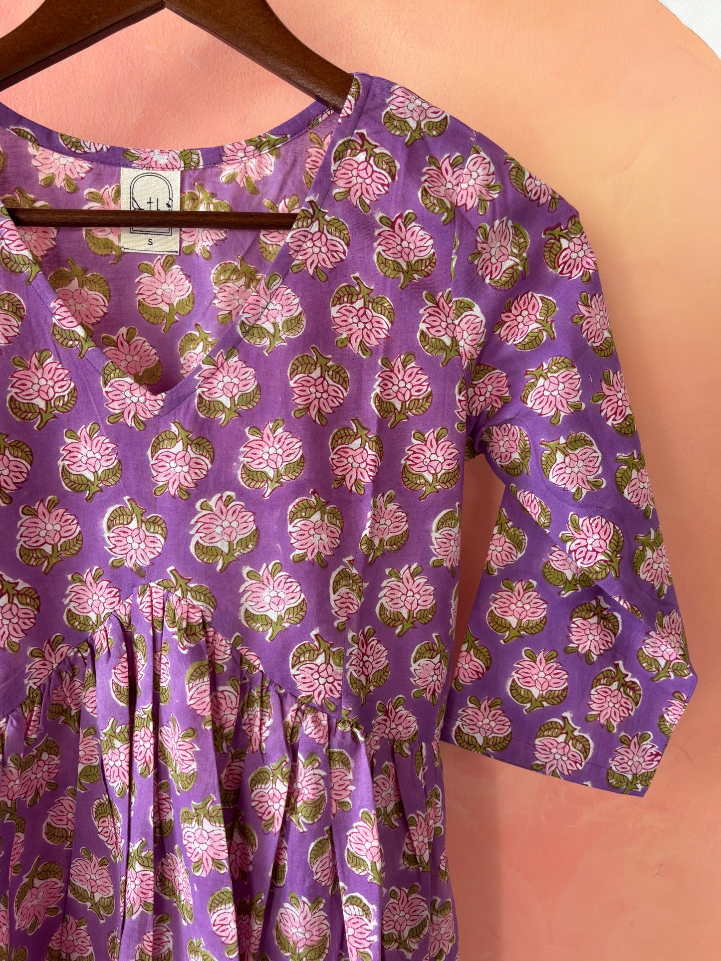 Purple alia cut kurta