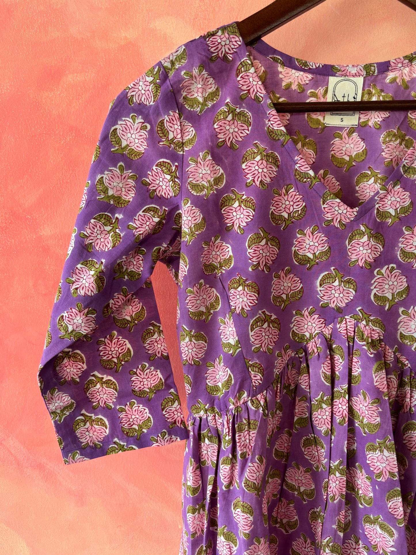 Purple alia cut kurta