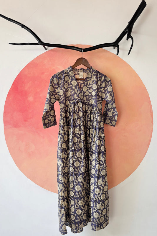 Lavender floral printed dress