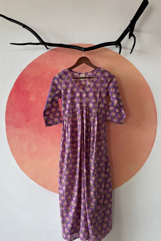 purple alia cut kurta